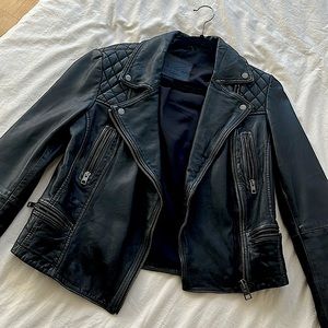 ALL SAINTS Cargo Distressed Leather Biker Jacket